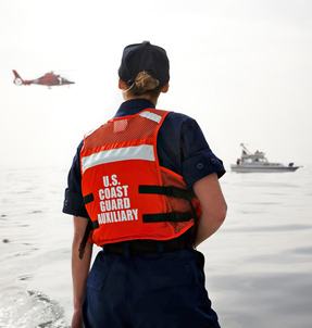 U.S. Coast Guard Auxiliary Crew on Rescue Patrol